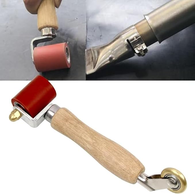 Seam Roller 40mm Silicone Seam Roller/6mm Brass Detail Penny Roller,Smoothing Combo Seam Roller Tool for PVC/TPO/EPDM Single Ply Roofing Tools and Tape Hot Air Tools