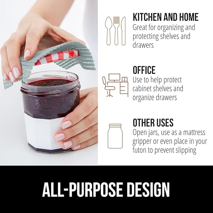 Gorilla Grip powerGRIP Drawer Shelf and Cabinet Liner, Thick Strong Hold, Non-Adhesive Liners Protect Kitchen Cabinets and Cupboard, Bathroom Drawers, Easy Install, Breathable Mat, 20" x10', Spa Blue