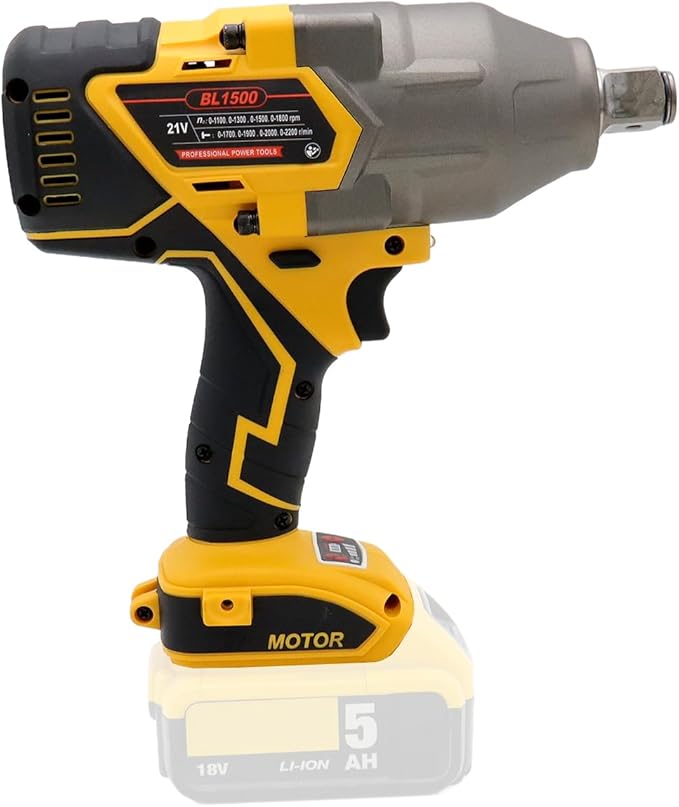 FSYAO 1100 ft-lbs(1500Nm) maximum torque, 20V 3/4 inch cordless impact wrench-brushless, 4-speed adjustment, automatic start and stop.(Host only/Without battery).