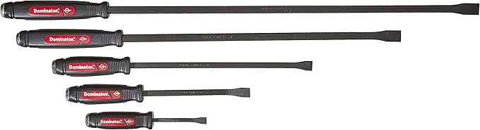 Mayhew Tools 61366 Dominator Pry Bar Set, 5-Piece Curved, Black Oxide Finish