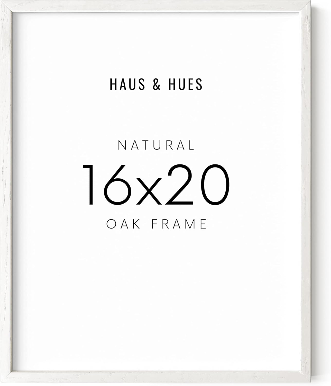 HAUS AND HUES 16x20 White Picture Frame - 16x20 White Frame 16x20, Wooden Picture Frames, White 16x20 Picture Frame White, 16x20 Inch Frame, White Photo Frame (White Oak Frame)