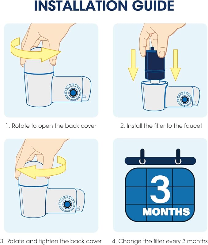 MARRIOTTO Compatible with PUR® water filter replacement, Pur filter replacement faucet compatible with All PUR®, RF9999® and RF-3375, Pur filter replacement faucet, 6 Pack