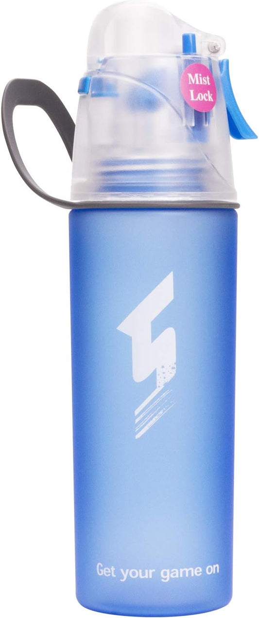 Misting Water Bottle, Spray Mist Sports Bottle for Outdoor Sport Hydration and Cooling Down, BPA-Free Misting Water Bottle with Unique Mist Lock Design (Blue-20oz)