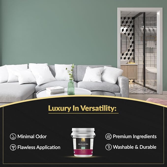 EVOLVE Signature Paint & Primer: Luxury Paint & Primer for Indoor & Outdoor Surfaces, Minimal Odor, Eggshell Sheen (Pistachio Green, 5 Gallon)