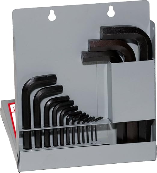 Eklind Tool 10115 Hex-L Key allen wrench - 15pc set SAE Inch Sizes .028-3/8 Short series w/ metal box