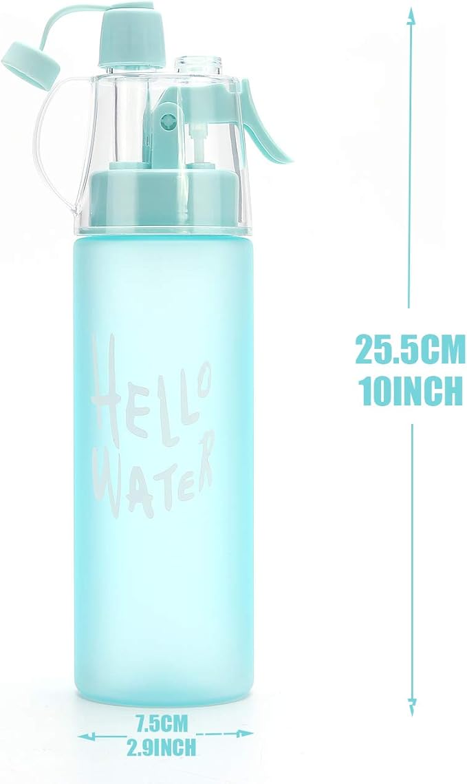 Emopeak 580ML Misting Water Bottle, 20OZ Sports Water Bottle with Spray Mist for Outdoor Hydration, BPA-Free Mist Water Bottle (Frosted Blue, 580ml/20oz)