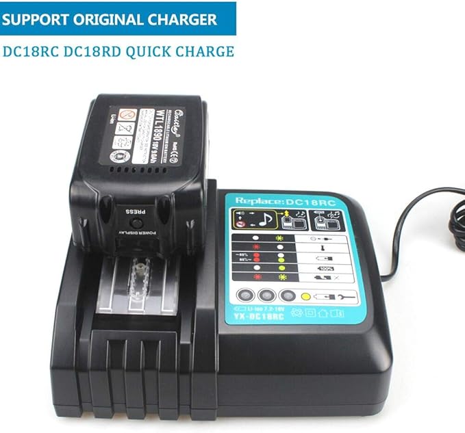 18V 9.0Ah BL1890 Replacement Battery Compatible with Makita 18V BL1830B BL1860B Cordless Drill with LED Screen Display,2-Pack
