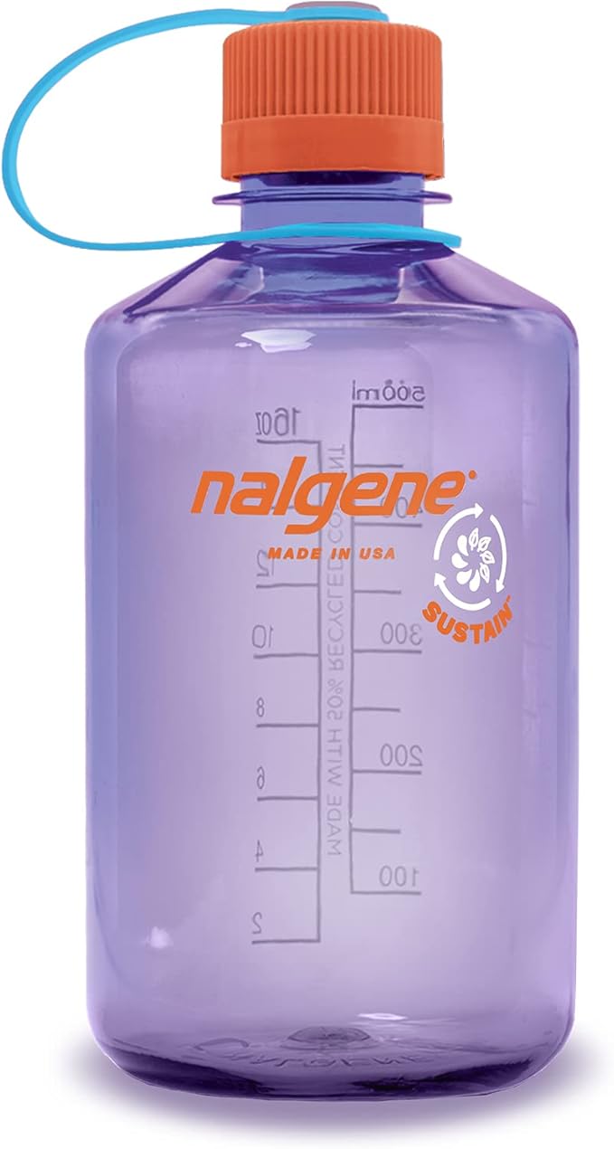 Nalgene Sustain Tritan BPA-Free Water Bottle Made with Material Derived from 50% Plastic Waste, 16 OZ, Narrow Mouth