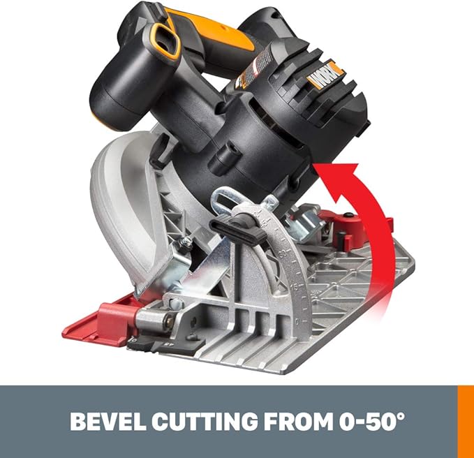 WORX 20V Cordless Circular Saw, 6-1/2-Inch,0-50 Degree Bevel Capability,Tool Only WX530L.9