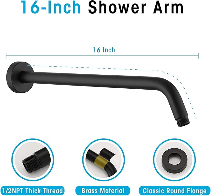 PROOX 3 Handle Tub Shower Faucet Set, 10" Rainfall Shower Head with Tub and Shower Trim Kit with Rough-in Valve, Matte Black Bathtub Shower Faucets, Wall Mounted Bathroom Rain Shower System