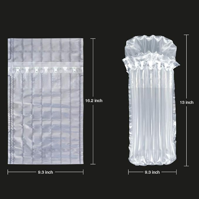 STNTUS INNOVATIONS Wine Bottle Protector, 15 Pack Bubble Cushion Wrap Sleeves for Luggage, Airplane Travel, Transport, Safety Shipping, Inflatable Air Filled Packaging Bags with Pump.