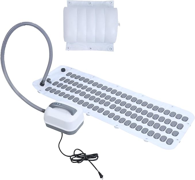 Bubble Bath Massager Mat for Bathtub | Full Body Massage Mat | Electric Air Pump & Adjustable Bubble Settings | Remote & Pillow Fit Most Bathtubs