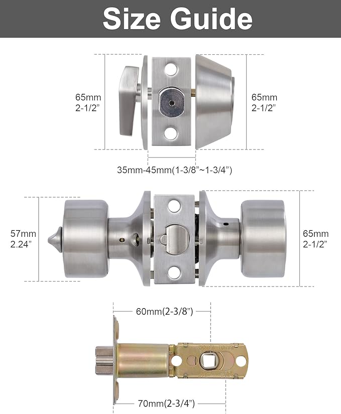 Lanwandeng Keyed Alike Entry Door Knobs and Single Cylinder Deadbolt Lock Combo Set Security for Entrance and Front Door, All Keyed Same Door Lock with Classic Satin Nickel Finish