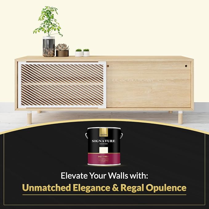 EVOLVE Signature Paint & Primer: Luxury Paint & Primer for Indoor & Outdoor Surfaces, Minimal Odor, Eggshell Sheen (Vanilla White, 1 Gallon)