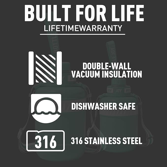 Stainless-Steel Water Bottle: Leakproof Lid, Perfect Sip, Double Insulated, Eco-Friendly, Dishwasher Safe & Stylish Strap (Sea Turtle, 48 oz)