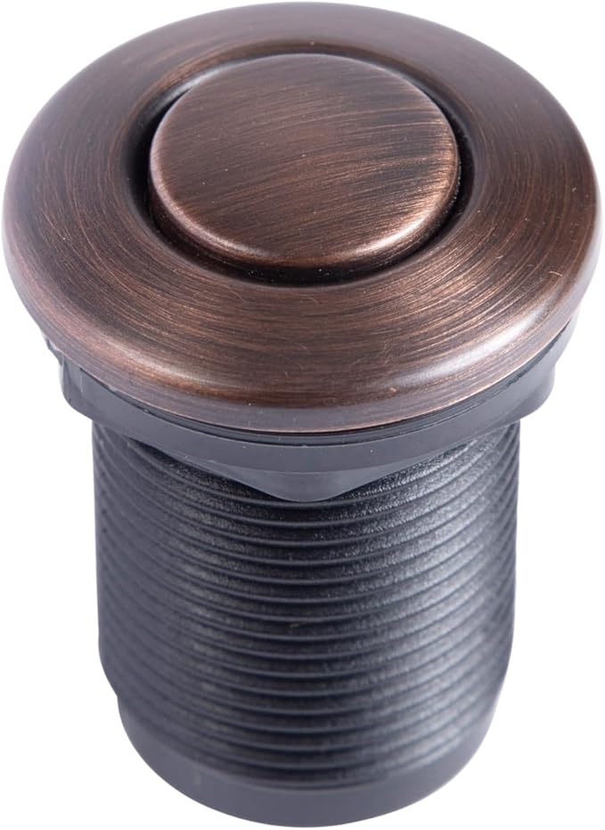 Disposal Air Switch Kit for Garbage Disposal Hands-Free On/Off Control UL Approved Includes 6' Air Tube 1-3/8" Air Button Safe & Convenient for Kitchen No Wiring Needed (Bronze)