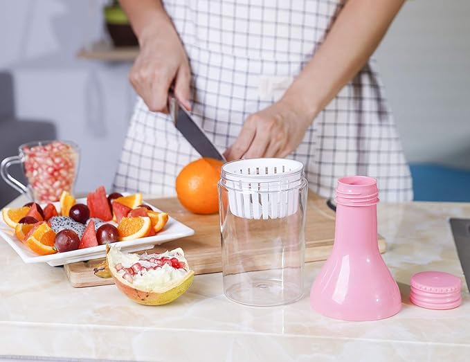 evron 35 oz Fruit Infuser Water Bottle,Infusion Water Pitcher Bottle,Detachable Large Opening for Easy Fruit Adding & Cleaning Designed (35 oz Pink)