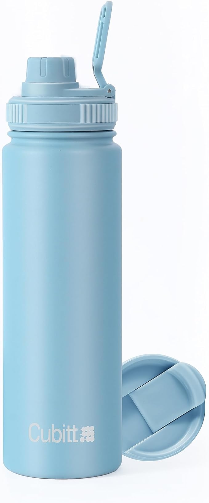 Cubitt Insulated Sports Hydro Water Bottle 24 oz, 2 Lids (Coffee Lid and Wide Mouth Twist Sports Lid), Stainless Steel, Double Walled. Cold for up to 24 hours, Hot for up to 12 hours. (Blue 24 oz)