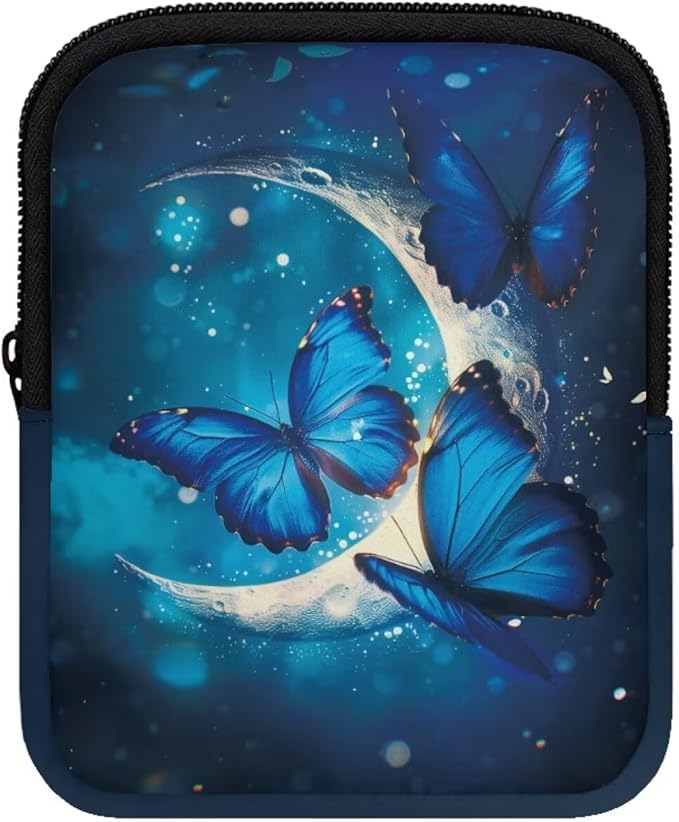 Butterfly Moon Stanley Cup Pouch with Adjustable Strap Water Bottle Storage Bag 20oz-40oz IceFlow Tumbler Pouch for Stanley Accessories