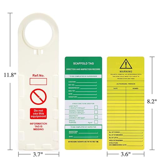 Scaffold Status Holder and Safety Inspection Tags - Do Not Use Scaffold - 10 Pcs