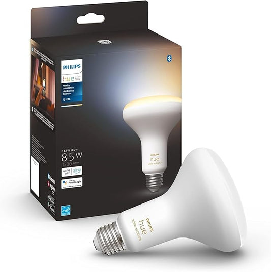 Philips Hue White Ambiance BR30 LED Smart Bulbs (Bluetooth Compatible), Compatible with Alexa, Google Assistant, and Apple HomeKit, 1-Pack