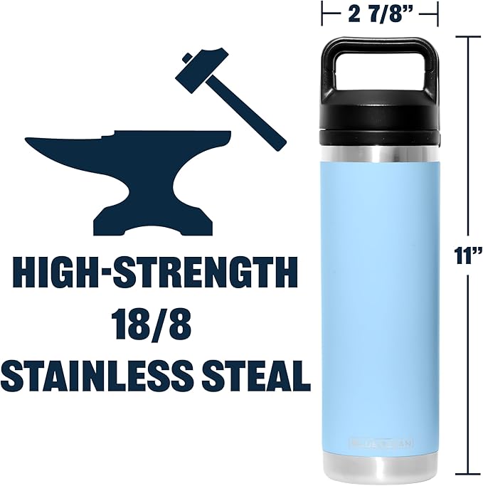 Classic 20 oz Water Bottle, Insulated Stainless Steel With Pro-Tough Lid | Perfect Insulated Water Bottle And Tumbler As Travel Water Bottle Or Gym Water Bottle (Mountain Peak Blue)