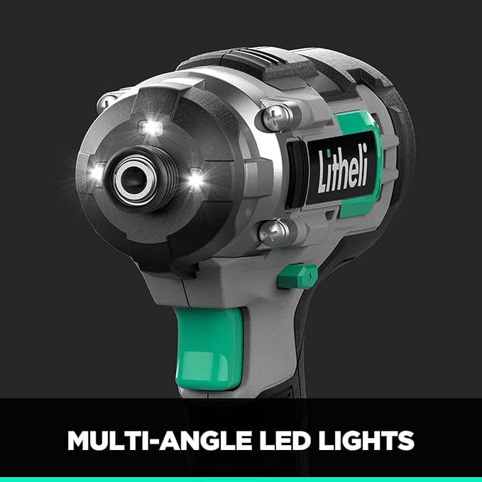 Litheli 20V Cordless Impact Driver, 1/4 Hex Impact Driver 1150 In-Lbs Torque, 3 Socket Adapters, 2 Driver Bits(Battery and Charger not Included)