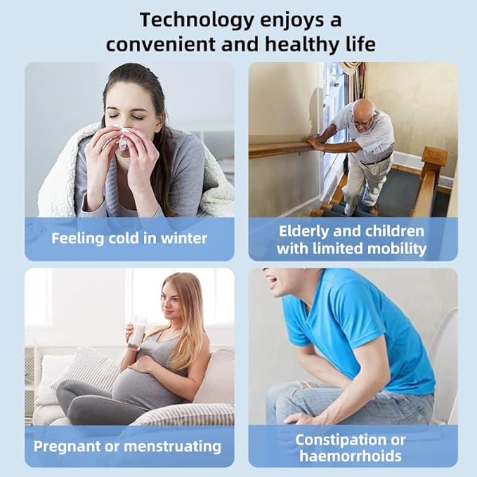 Bidet Toilet Seat with Heated Seat,Smart toilet seat LED Night Light, Multiple Wash Modes, Side Handle Control, Elongated & Round Options（long）