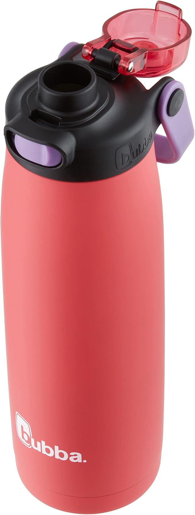 Bubba Radiant Stainless Steel Water Bottle with Push-Button Chug Lid 24oz., Electric Berry Rubberized