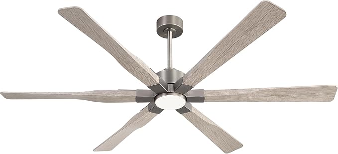 68 Inch Ceiling Fan with Lights and Remote Control, 6 Reversible ABS Blades, 6-Speed Noiseless DC Motor with 4.5" / 12" / 24" Downrods for Bedroom Dining Living Room, Antique Nickel and Gray