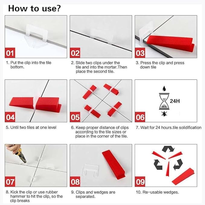 401PCS TMKOOL Tile Leveling System 1/16" Kit with Tile Plier 300pcs Tile Spacers Clips With 100pcs Reusable Wedges Tile Tools Set for Professional Ceramic Stone Installation (1/16" Combo)