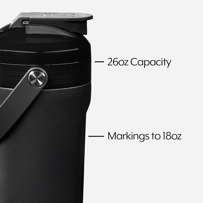 BrüMate MultiShaker Blender Shaker Bottle | 100% Leakproof Insulated Stainless Steel Shaker Bottle | Protein Shaker Bottle, and Pre Workout Bottle for the Gym | 26oz (Denim)