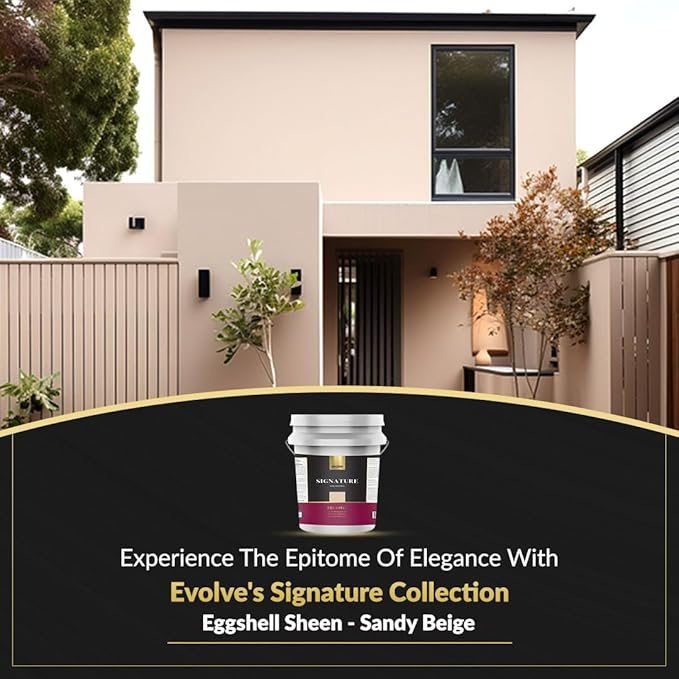 EVOLVE Signature Paint & Primer: Luxury Paint & Primer for Indoor & Outdoor Surfaces, Minimal Odor, Eggshell Sheen (Sand Beige, 5 Gallon)