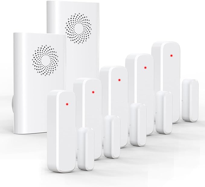 Wireless Door Chime, Door Open Sensor Alarm When Entry Business/Office/Store (500ft Range 51 Ringer Adjustable Volume) Home Alert Bell for Kid/Toddler Safety,2 Receiver +5 Sensor