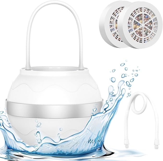 Bath Ball Filter,Bathtub Filter for Tub Faucet,8 Stages Bath Filter,BPA Free,Removes Hundreds of Contaminants,Purify Your Bathwater for Healthier Skin and Hair(2 Filter Cartridges)