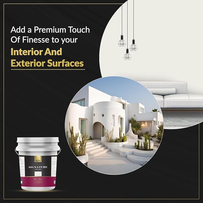 EVOLVE Signature Paint & Primer: Luxury Paint & Primer for Indoor & Outdoor Surfaces, Minimal Odor, Eggshell Sheen (Gypsum White, 5 Gallon)