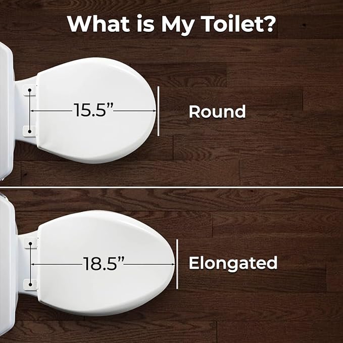 GenieBidet Bidet Toilet Seat Round - Bidet Toilet Seat with Adjustable Self-Cleaning Nozzles, Attachment, T Adapter & Bottle - Non Electric Bidet Seat