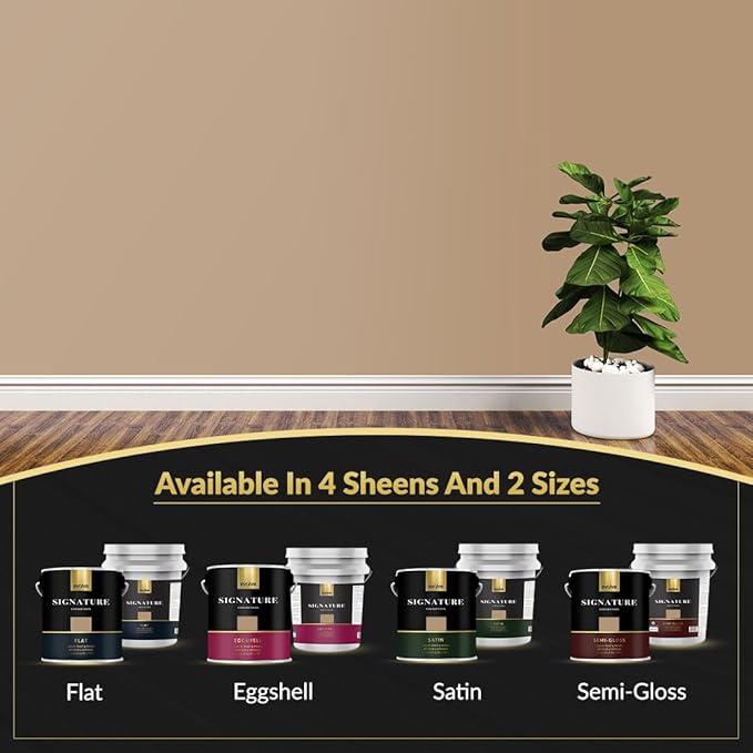 EVOLVE Signature Paint & Primer: Luxury Paint & Primer for Indoor & Outdoor Surfaces, Minimal Odor, Eggshell Sheen (Café Latte Brown, 5 Gallon)