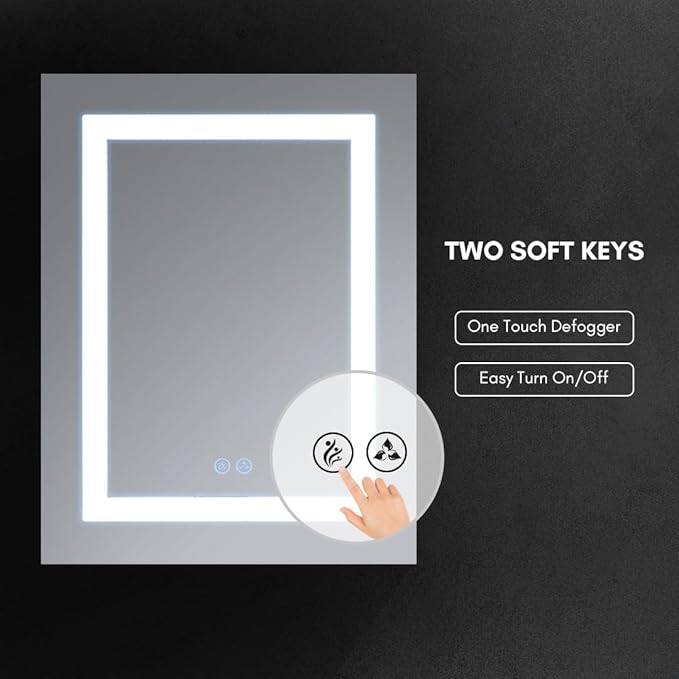 Blossom LED Lighted Medicine Cabinet Mirror for Bathroom 20x26 Inch - Left Hinge Recessed/Surface Mount - LED Mirror Cabinet with Lights - Defogger/3 Color Dimmer - Perfect Makeup Vanity