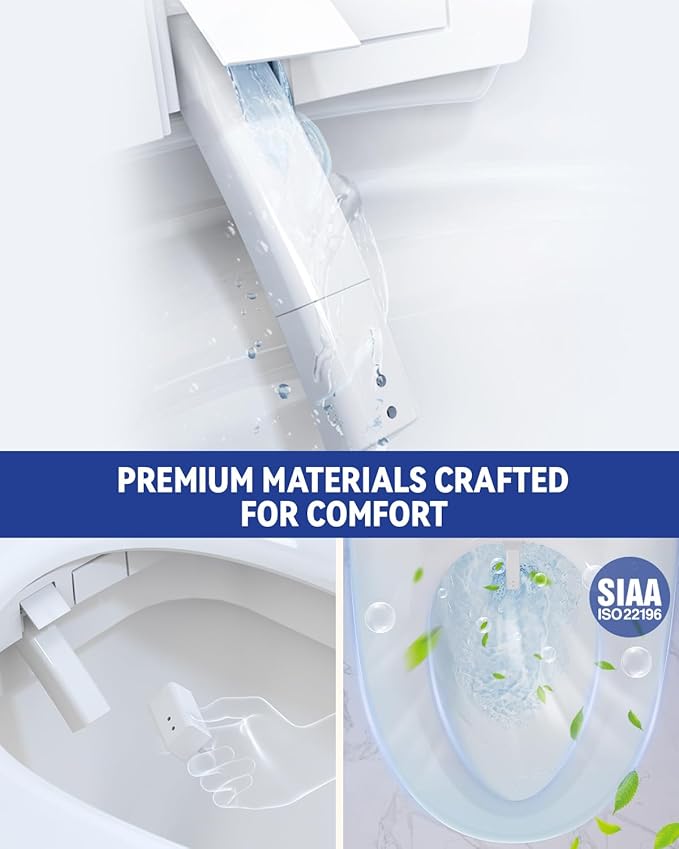 Bidet Toilet Seat, Electric Heated Elongated Toilet Seat With 6-Level Warm Seat & Dryer, Self-Cleaning Nozzle and Odor Control