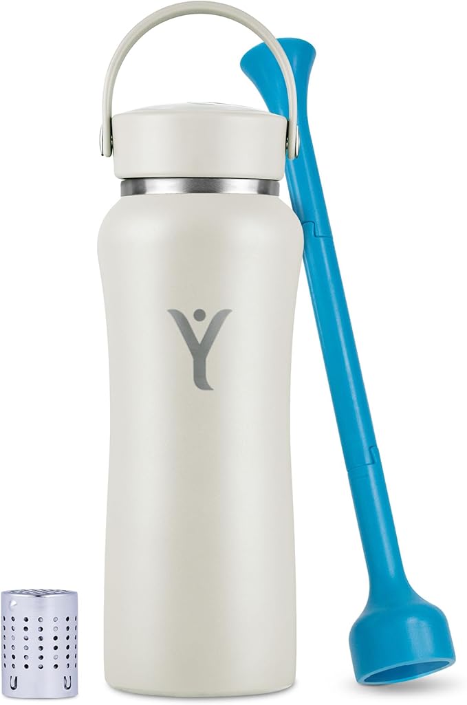 DYLN Alkaline Water Bottle | Portable Hydrogen Water Bottle Creates Hydrogen-Rich Water up to 9.5 pH | Vacuum Insulated Stainless Steel Keeps Water Cold for 24 Hours