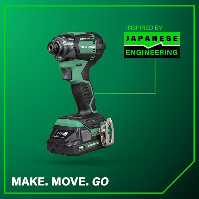 Metabo HPT 18V MultiVolt Cordless Triple Hammer BOLT Impact Driver Set, Power Impact Driver Kit with Case, 2 Lithium-Ion Batteries and Charger, 1/4-Inch Chuck, Compact LightWeight Power Tool, WH18DC