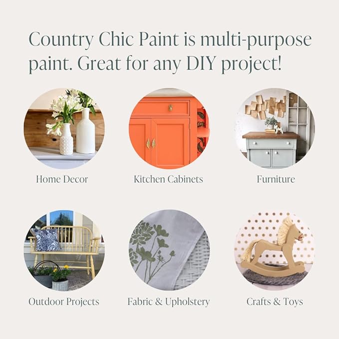 Country Chic All-in-One Chalk Paint for Furniture, Cabinets, Home Decor, Eco-Friendly, Matte Finish, Built-In Primer & Top Coat for Wood, Metal - Secret Garden (Green) - 8 oz (237 ml)