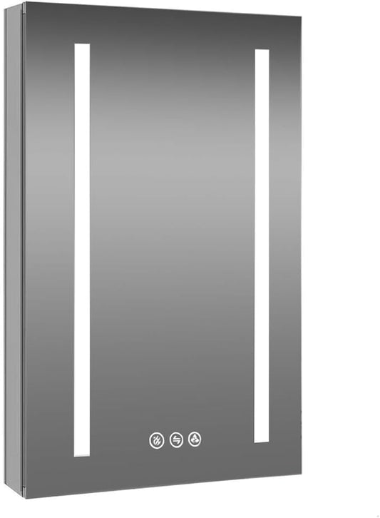 Blossom LED Medicine Cabinet Mirror for Bathroom, 24x32 Inch | Lighted Medicine Cabinet with Mirror | Recessed or Surface Makeup Mirror, Anti-Fog, 3 Color Dimmable | P1(M)-24-Left Hinge