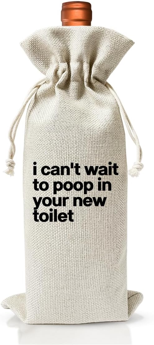 Funny Housewarming Gifts New Home Wine Bag, Housewarming Party Decoration, Realtor Gift to Client, House Warming Gifts New Home for Women Men Wife Husband Couple Owner Homeowner, New Home Gift Ideas