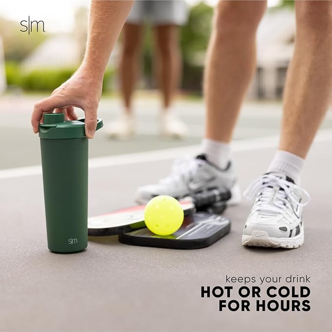 Simple Modern Officially Licensed NFL Kansas City Chiefs Stainless Steel Shaker Bottle with Ball 24oz | Metal Insulated Cup Protein Mixes Shakes Pre Workout | Rally Collection | Kansas City Chiefs