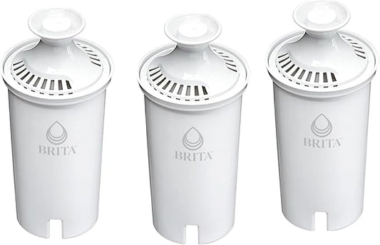 Standard Water Filter, Water Filter Replacement for Water Filter Pitcher and Dispensers, Replace 1,800 Plastic Water Bottles of 500 mL Per Year, Lasts Two Months or 40 gallons, 3 count