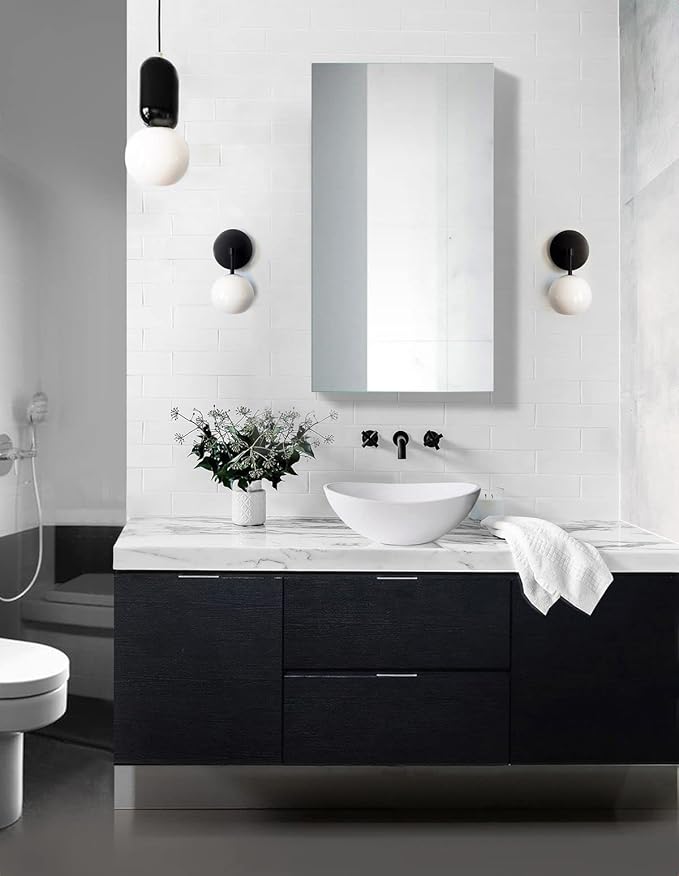 Krugg Medicine Cabinet | Recess or Surface Mount | Blum Hinge 170 Degree Soft Close|(20"x36")