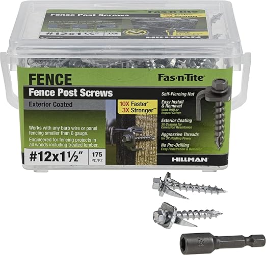 Exterior-Coated Fence Post Screws (#12 x 1-1/2") - 175 Pieces, Silver (9976305)