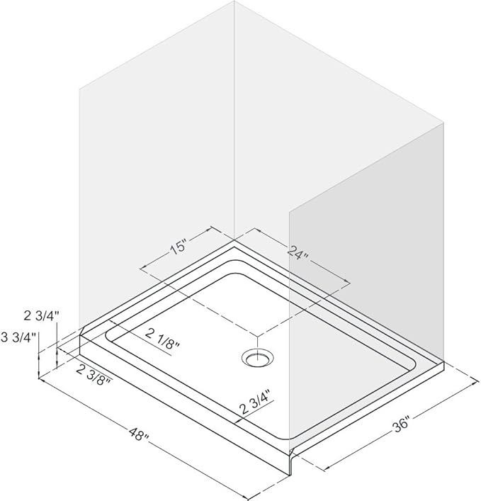DreamLine SlimLine Single Threshold Shower Base in Black | DLT-1136480-88